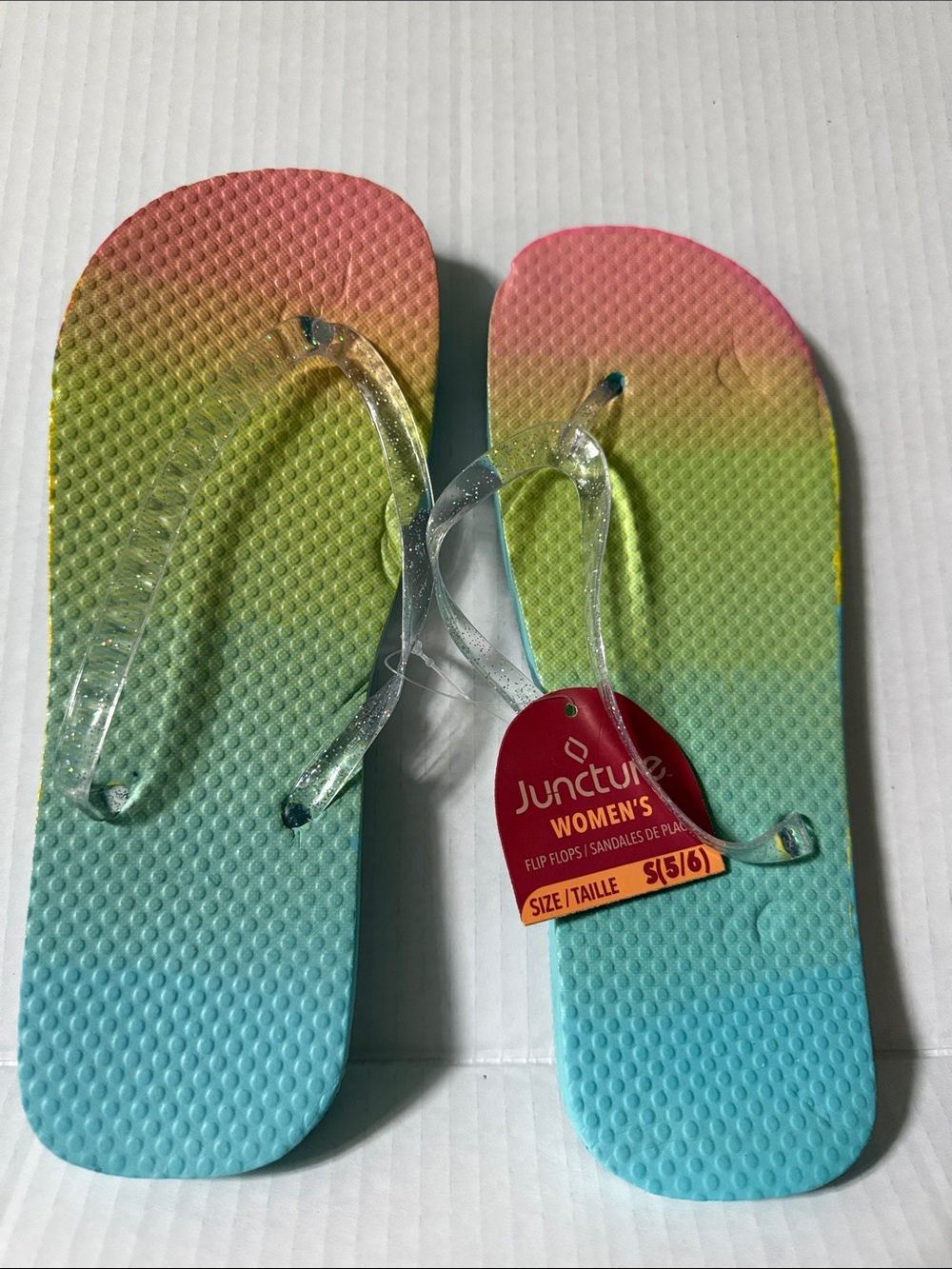 Juncture Women's Rainbow Gradient Flip Flops - Blue/Green/Pink